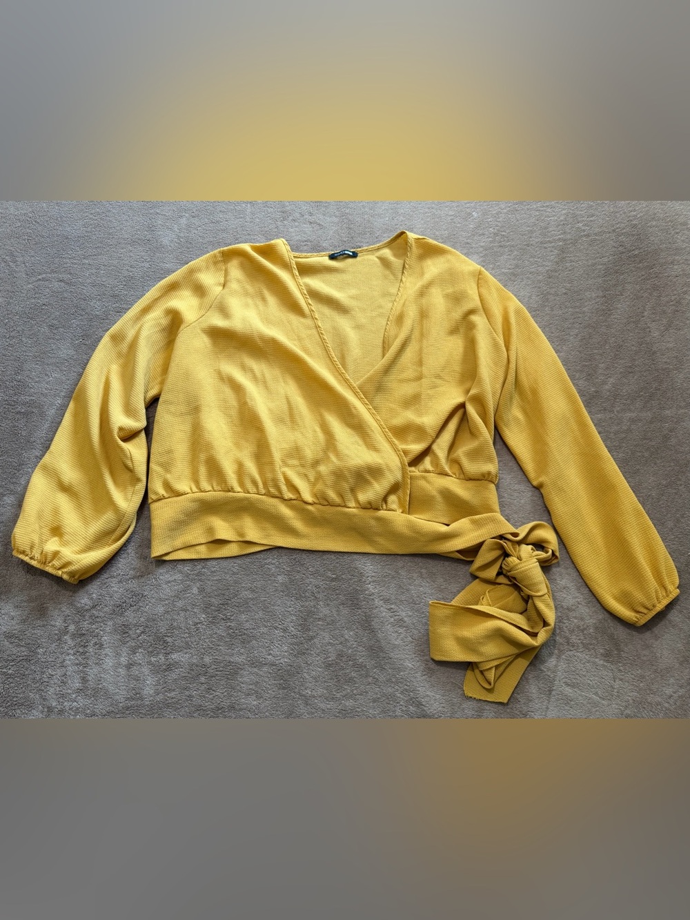Fashion Nova Mustard Yellow Textured Top